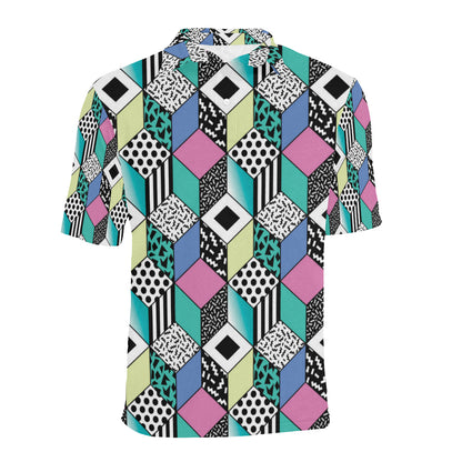 90s Pattern Print Design 3 Men Polo Shirt