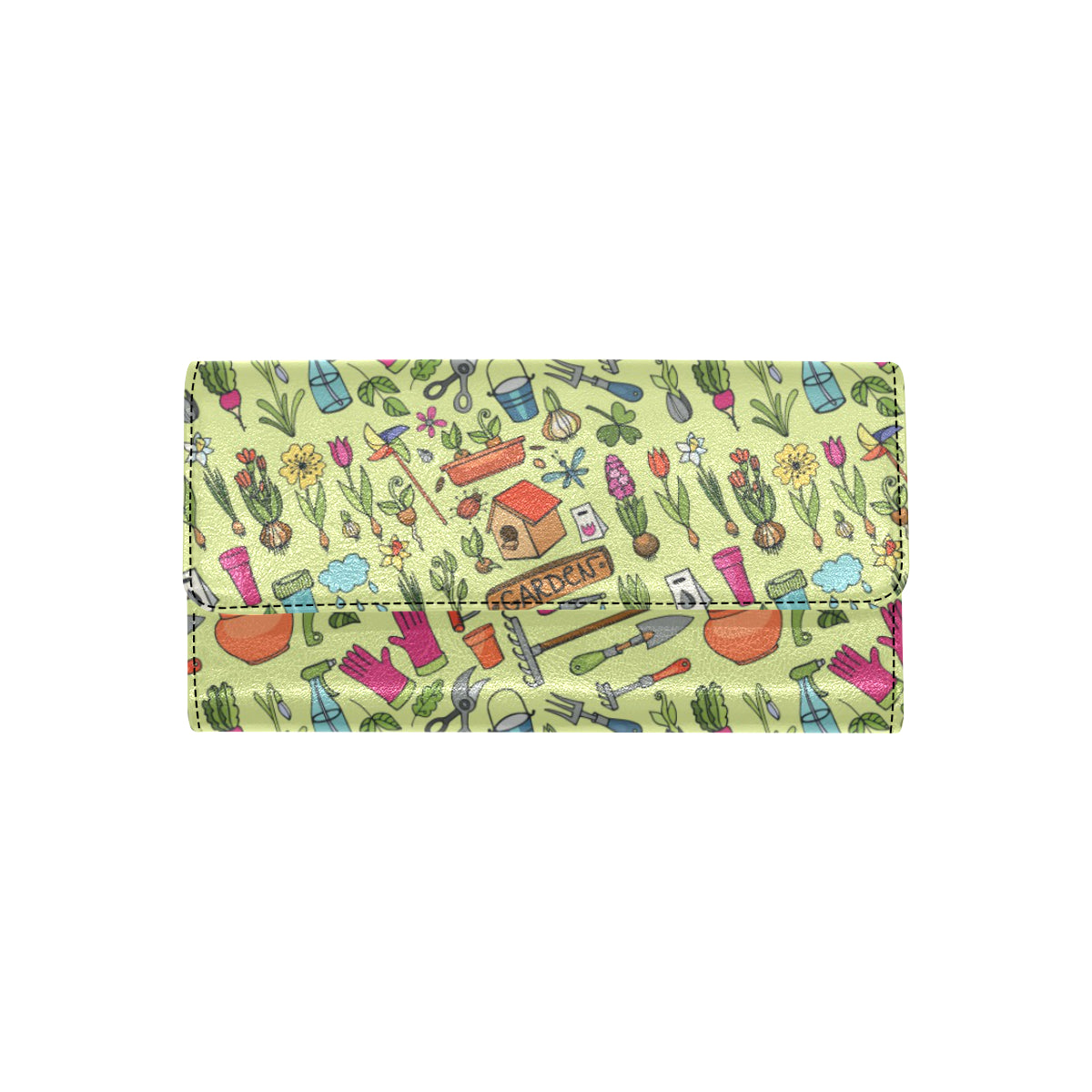 Gardening Pattern Print Design G02 Women's Trifold Wallet