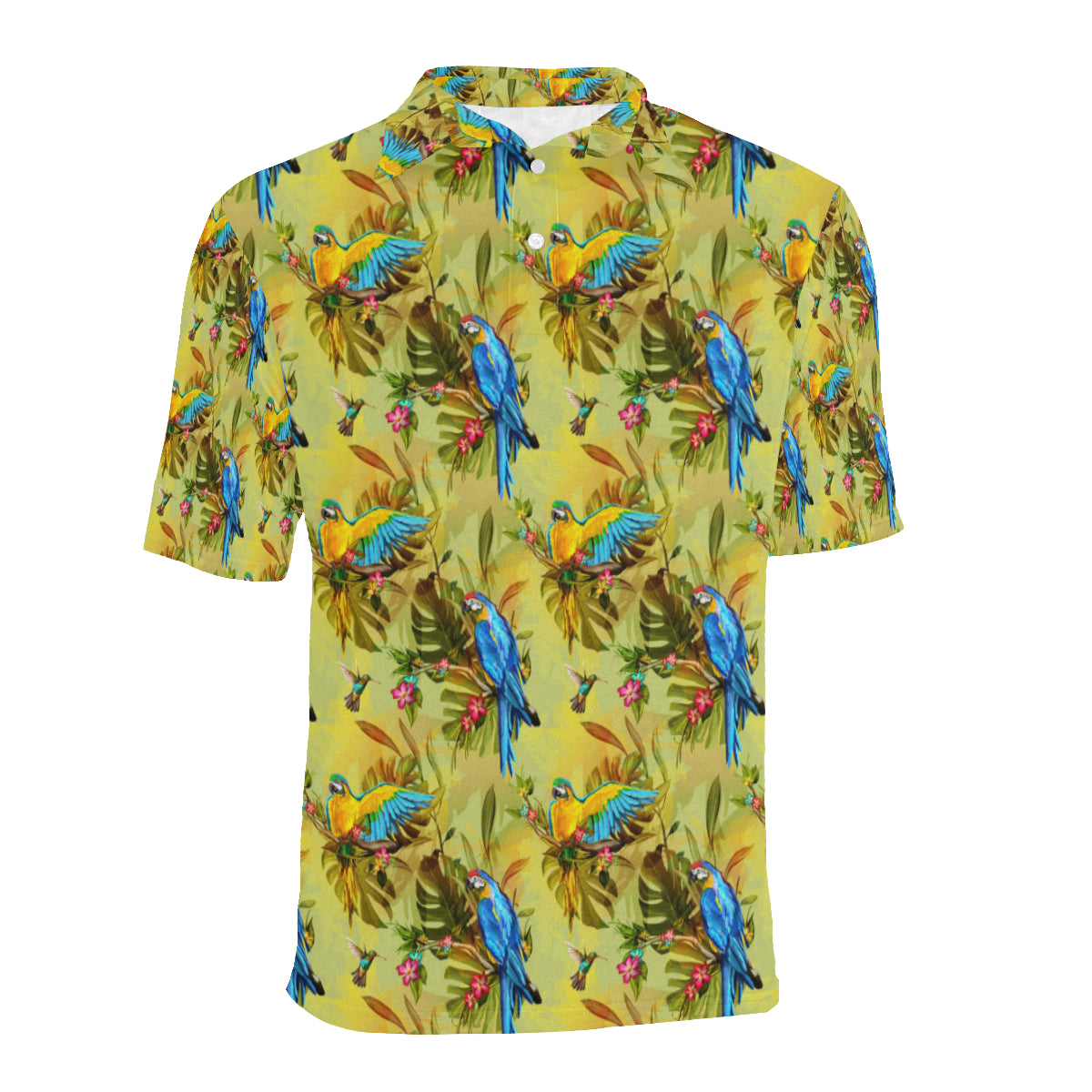 Parrot Pattern Print Design A02 Men Polo Shirt
