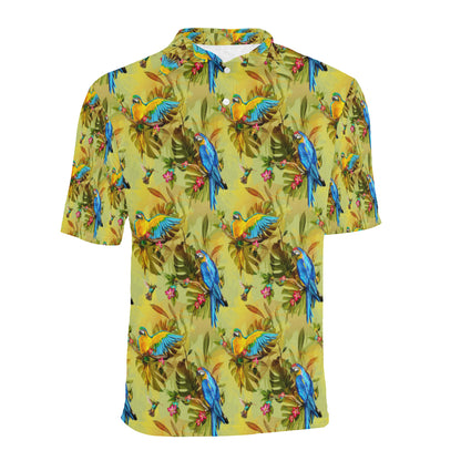 Parrot Pattern Print Design A02 Men Polo Shirt