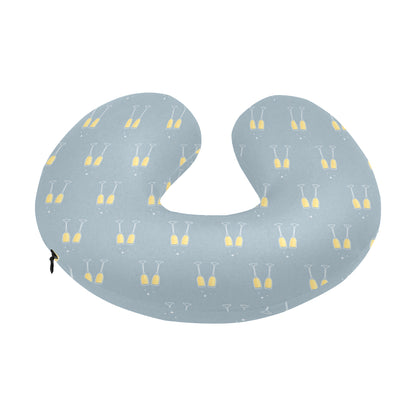 Champagne Pattern Print Design 03 U-Shaped Travel Neck Pillow
