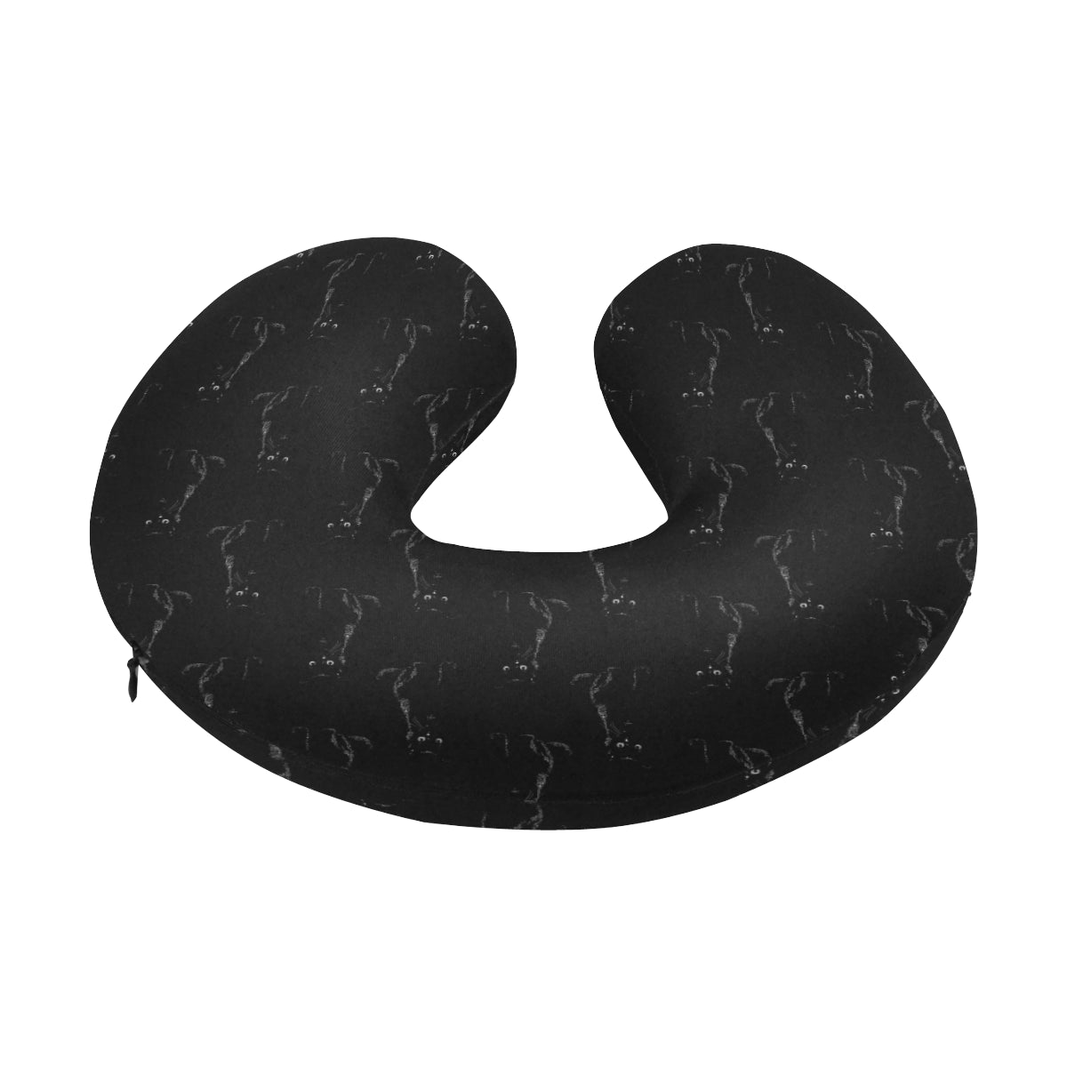 Black Cat Pattern Print Design 03 U-Shaped Travel Neck Pillow