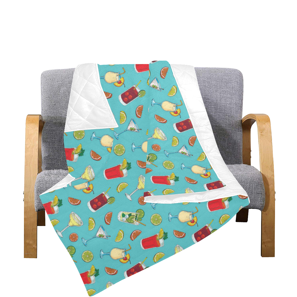 Cocktail Pattern Print Design 05 Premium Quilt