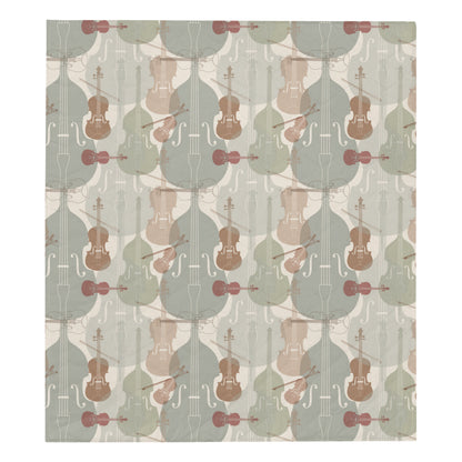 Violin Pattern Print Design 01 Premium Quilt