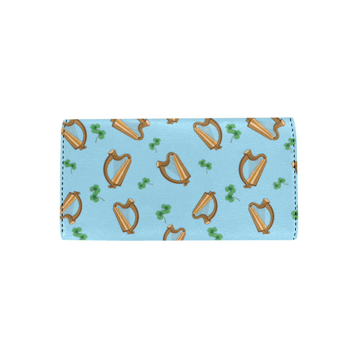 Harp Pattern Print Design 01 Women's Trifold Wallet