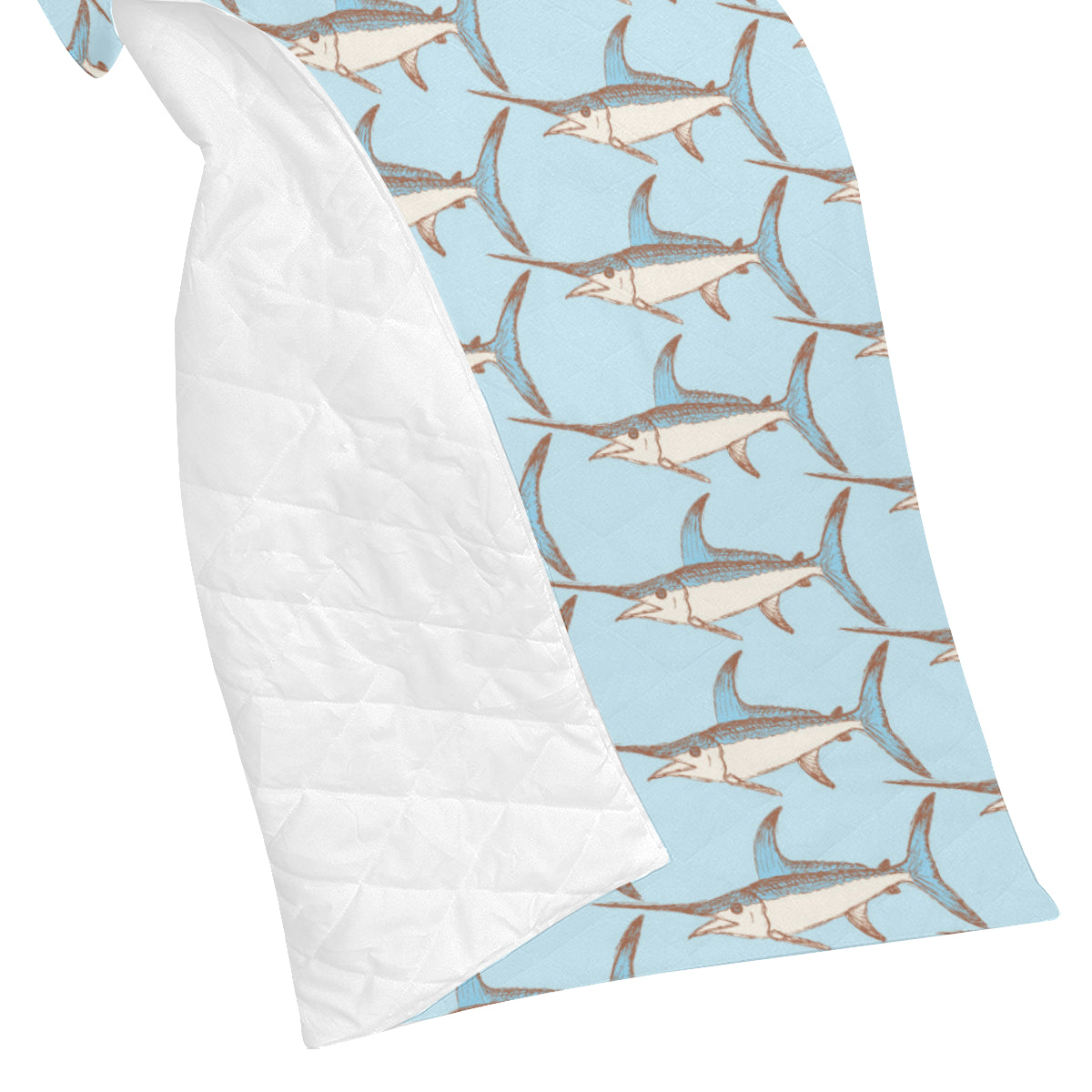 Swordfish Pattern Print Design 01 Premium Quilt