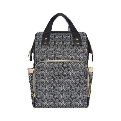 Paisley Black Design Print Diaper Bag Backpack