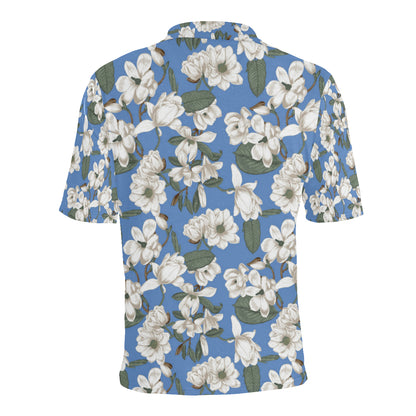 Magnolia Pattern Print Design 01 Men Polo Shirt
