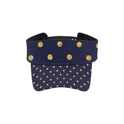 Polka Dot Gold Blue Pattern Print Design 02 Unisex Sun Visor