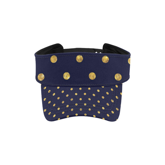 Polka Dot Gold Blue Pattern Print Design 02 Unisex Sun Visor