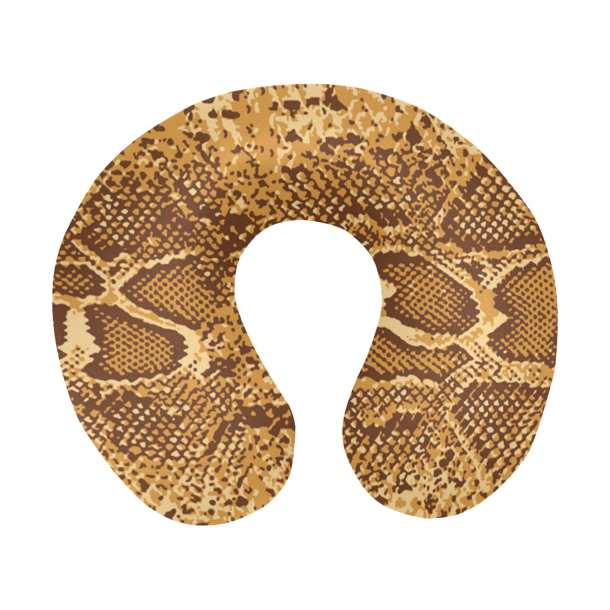 Python Brown Pattern Print Design A03 U-Shaped Travel Neck Pillow