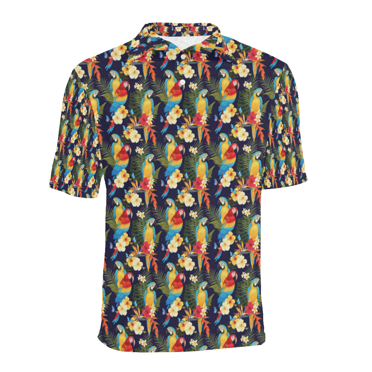 Parrot Themed Design Men Polo Shirt