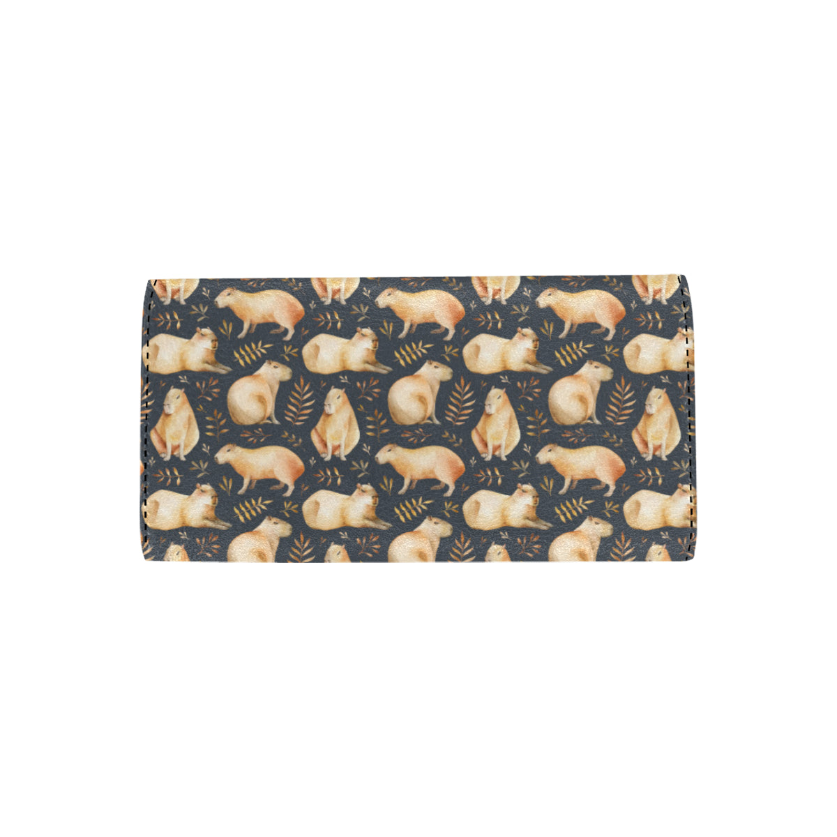 Capybara Pattern Print Design 02 Women's Trifold Wallet
