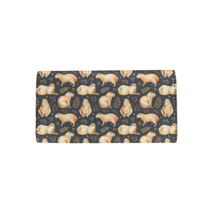 Capybara Pattern Print Design 02 Women's Trifold Wallet