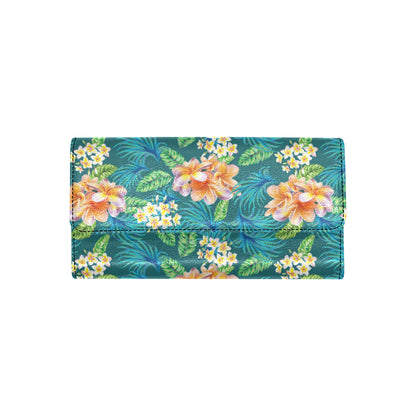 Plumeria Tropical Flower Design Print Women's Trifold Wallet