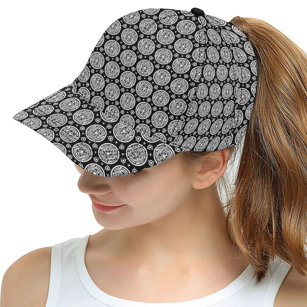 Calendar Aztec White Black Print Pattern Snapback Cap