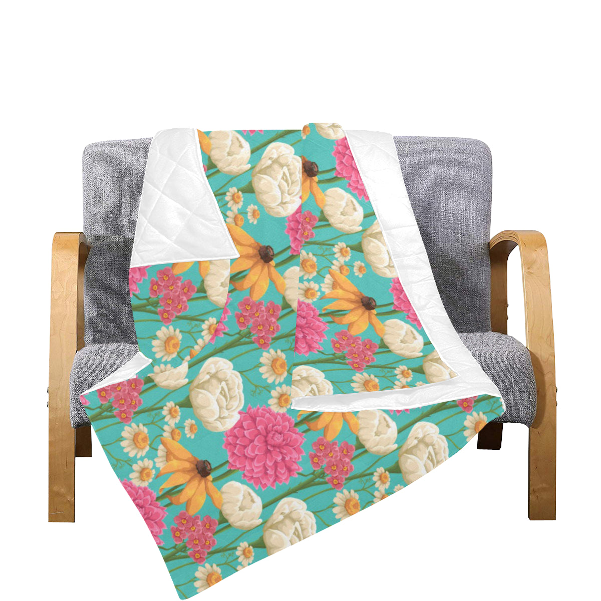 Summer Floral Pattern Print Design SF07 Premium Quilt