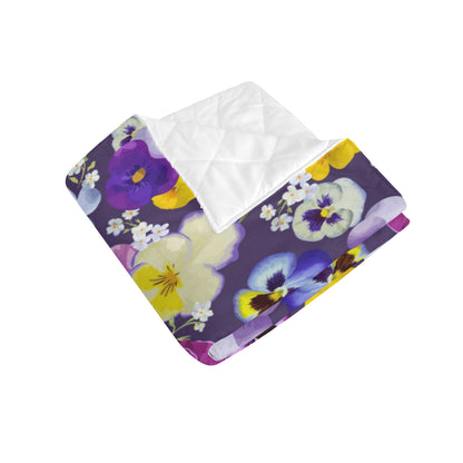 Pansy Pattern Print Design PS02 Premium Quilt
