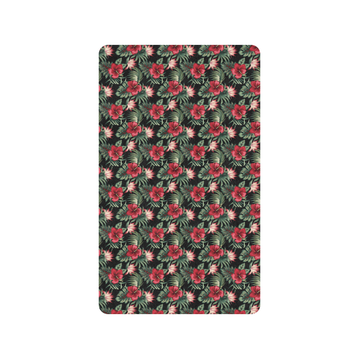 Flower Hawaiian Red Hibiscus Design Print Rubber Doormat