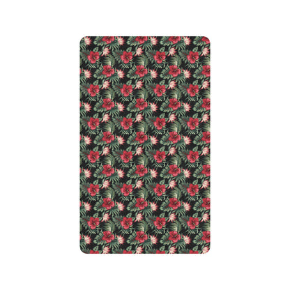 Flower Hawaiian Red Hibiscus Design Print Rubber Doormat