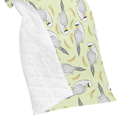 Parakeet Pattern Print Design A03 Premium Quilt