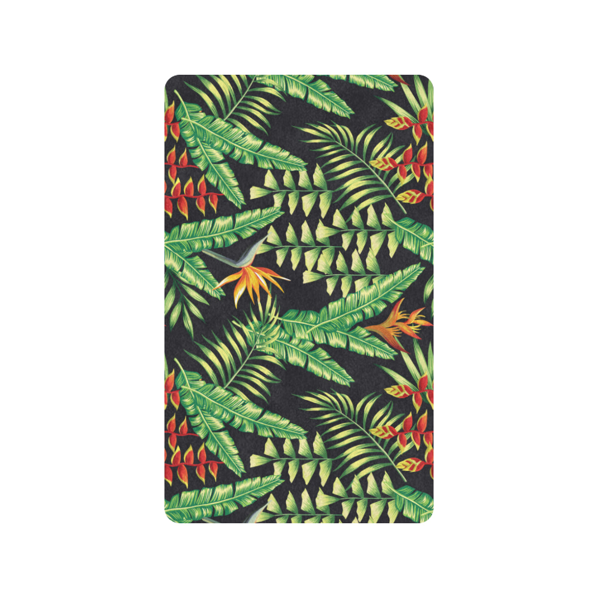 Hawaiian Flower Tropical Palm Leaves Rubber Doormat