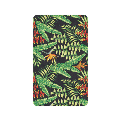 Hawaiian Flower Tropical Palm Leaves Rubber Doormat