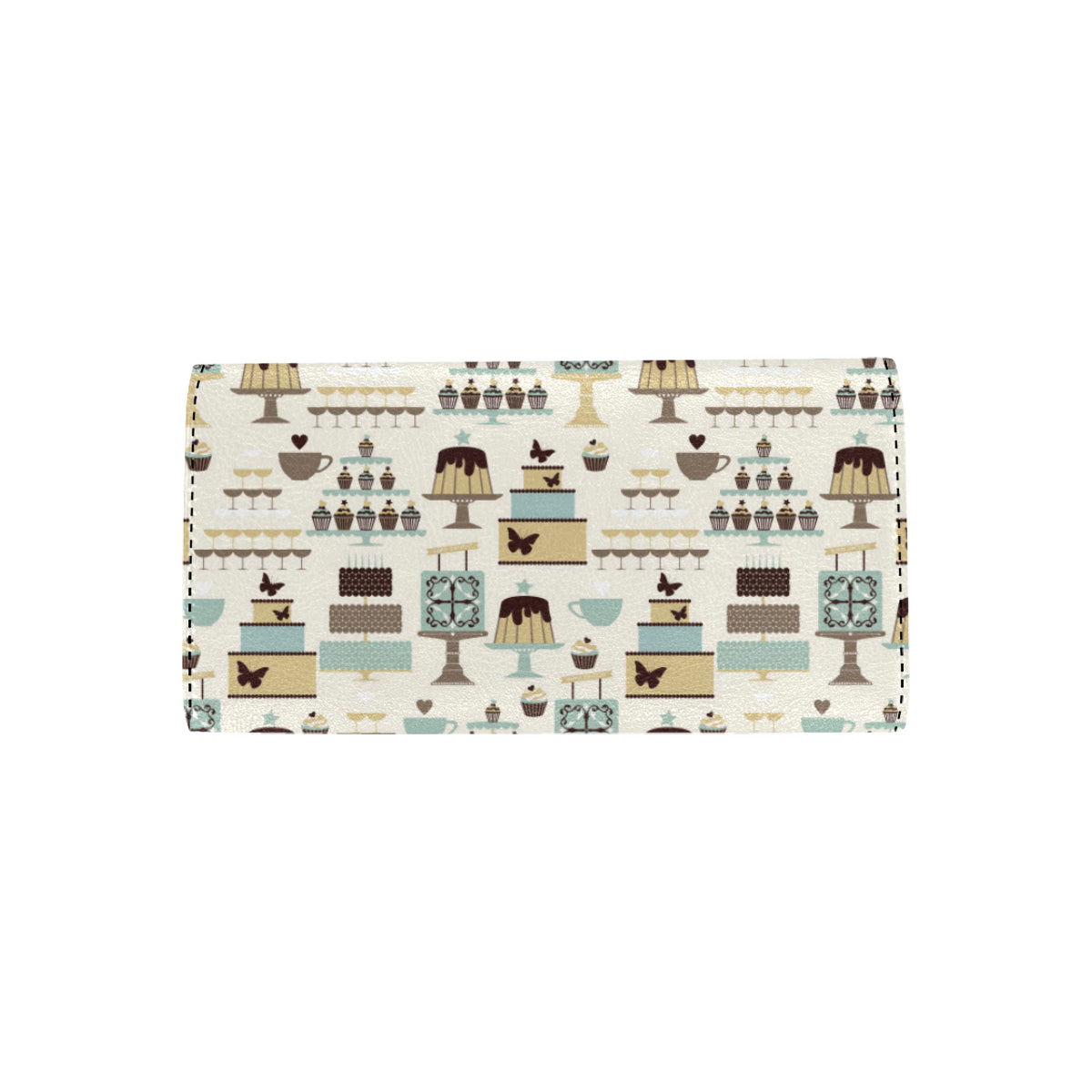 Cake Pattern Print Design 02 Women's Trifold Wallet