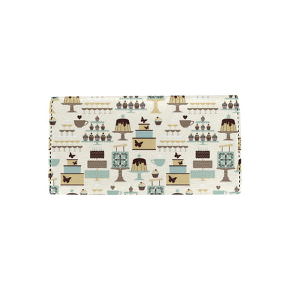 Cake Pattern Print Design 02 Women's Trifold Wallet