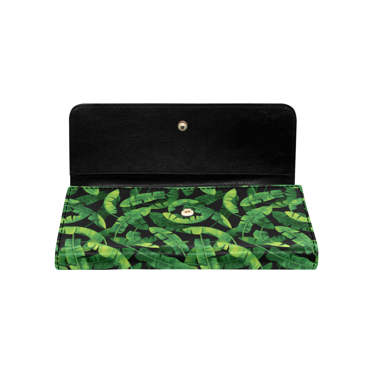 Banana Leaf Pattern Print Design 02 Women's Trifold Wallet