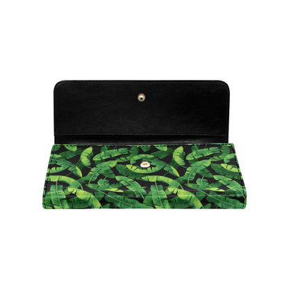 Banana Leaf Pattern Print Design 02 Women's Trifold Wallet