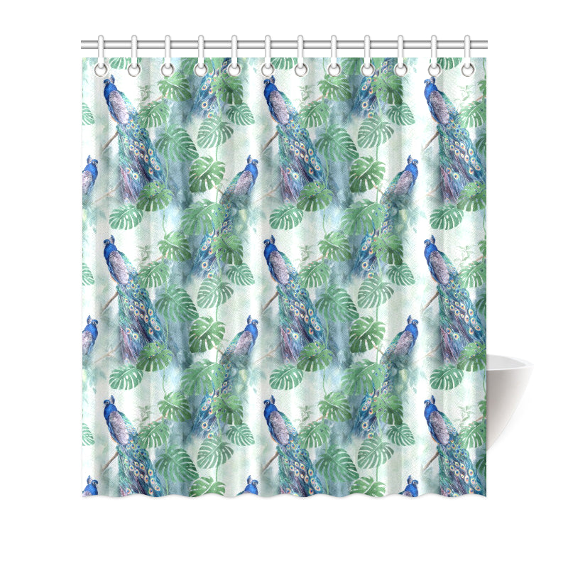 Peacock Pattern Print Design A02 Shower Curtain
