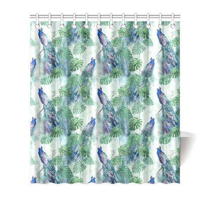 Peacock Pattern Print Design A02 Shower Curtain