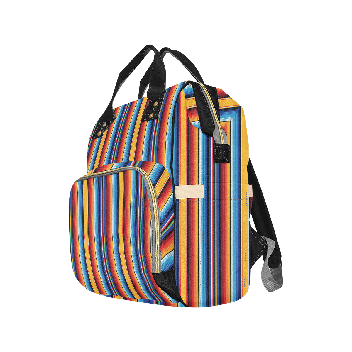 Mexican Blanket Stripe Print Pattern Diaper Bag Backpack