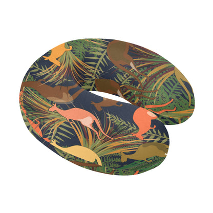 Kangaroos Pattern Print Design 07 U-Shaped Travel Neck Pillow