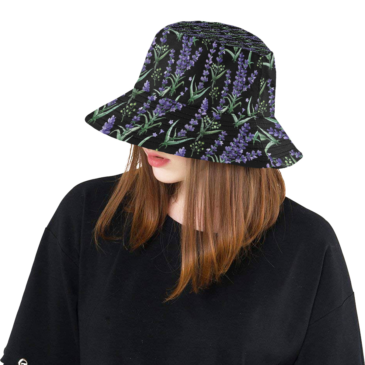 Lavender Pattern Print Design LV01 Unisex Bucket Hat