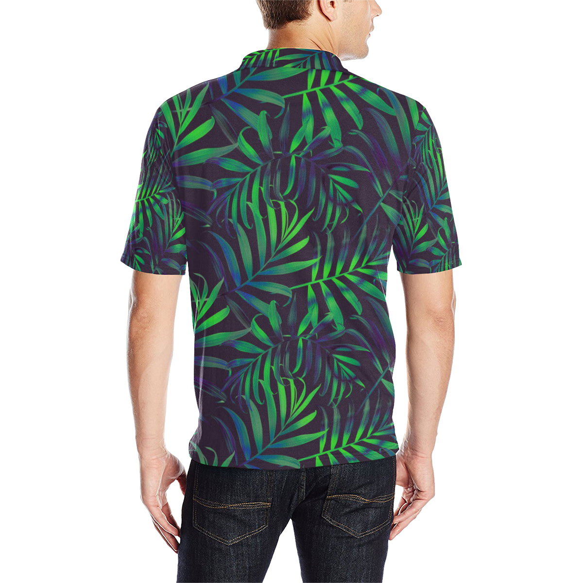Palm Leaves Pattern Print Design PL01 Men Polo Shirt