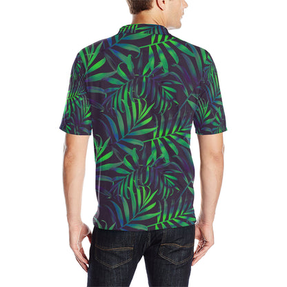 Palm Leaves Pattern Print Design PL01 Men Polo Shirt