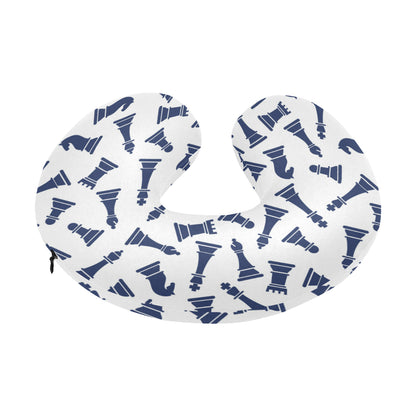 Chess Pattern Print Design 03 U-Shaped Travel Neck Pillow