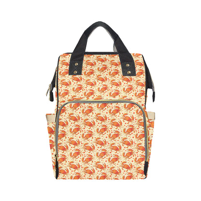 Crab Pattern Print Design 01 Diaper Bag Backpack