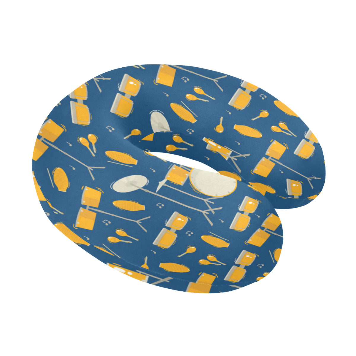 Drum Set Pattern Print Design 03 U-Shaped Travel Neck Pillow