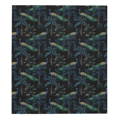 Rainforest Peacock Pattern Print Design A04 Premium Quilt