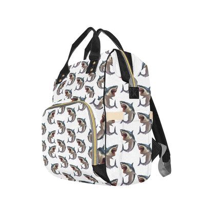 Great White Shark Pattern Print Design 03 Diaper Bag Backpack