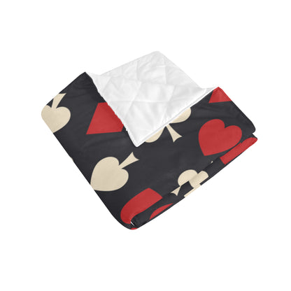 Poker Cards Pattern Print Design A02 Premium Quilt