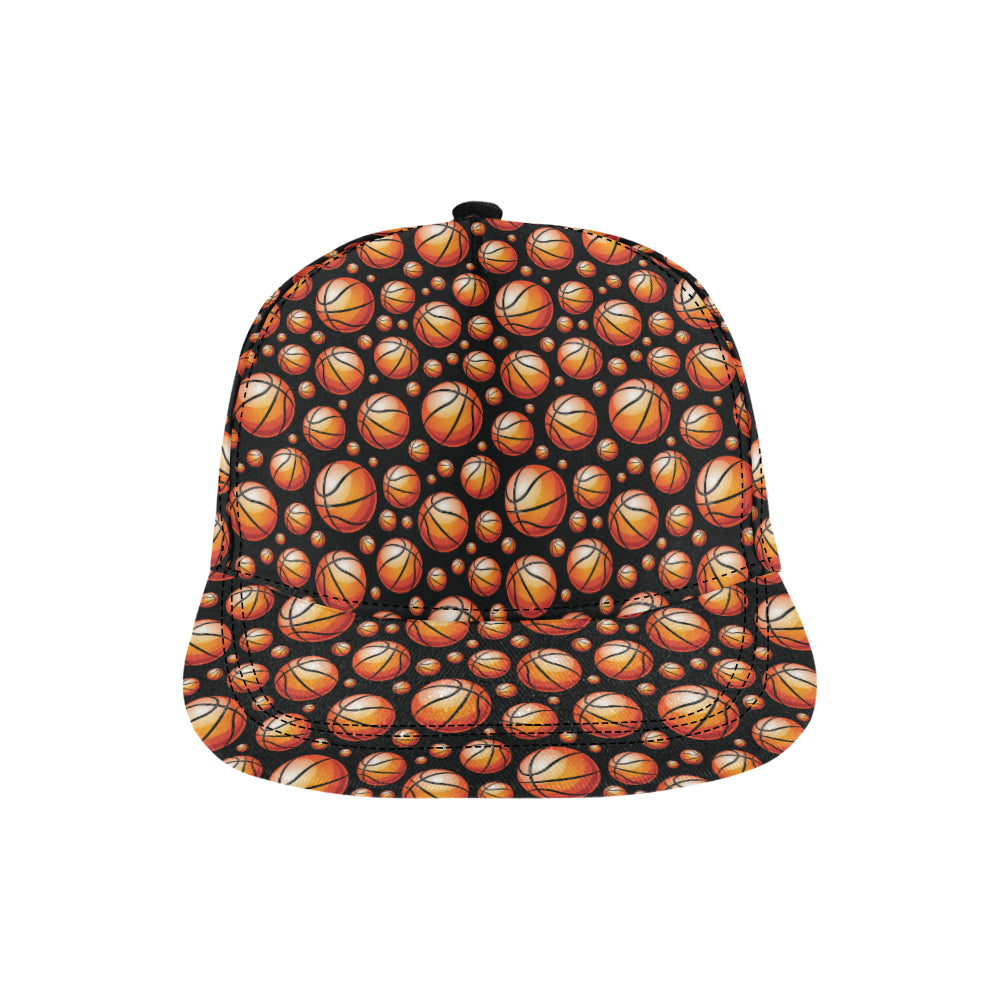 Basketball Black Background Pattern Snapback Cap
