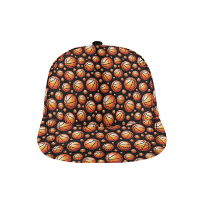 Basketball Black Background Pattern Snapback Cap