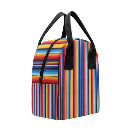 Mexican Blanket Stripe Print Pattern Insulated Lunch Bag