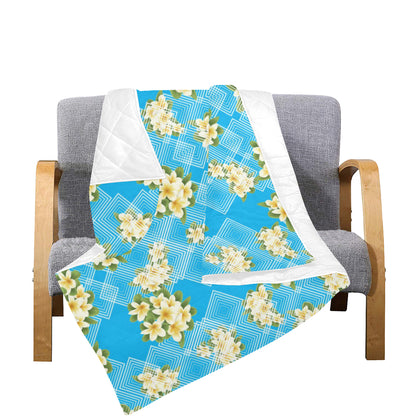 Yellow Plumeria Design Print Pattern Premium Quilt