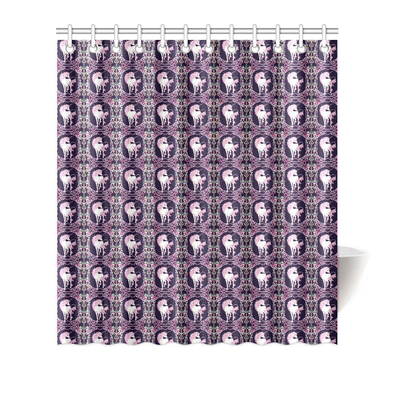 Unicorn Fantastic Flower Shower Curtain