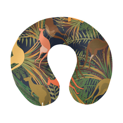 Kangaroos Pattern Print Design 07 U-Shaped Travel Neck Pillow